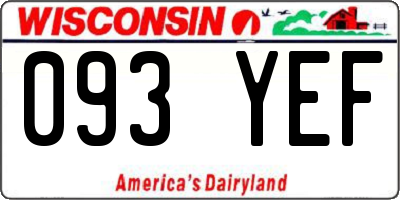 WI license plate 093YEF