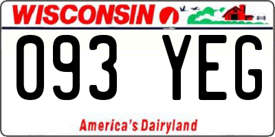 WI license plate 093YEG