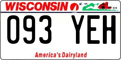 WI license plate 093YEH