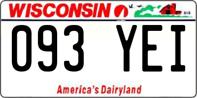 WI license plate 093YEI
