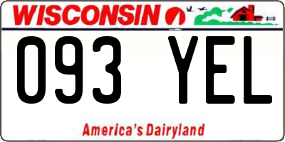 WI license plate 093YEL