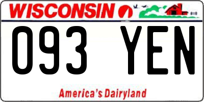 WI license plate 093YEN