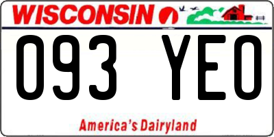 WI license plate 093YEO