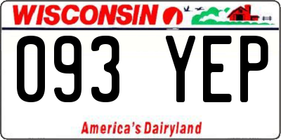WI license plate 093YEP