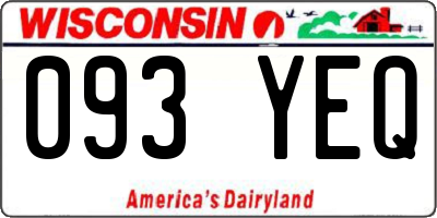 WI license plate 093YEQ