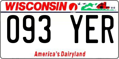 WI license plate 093YER