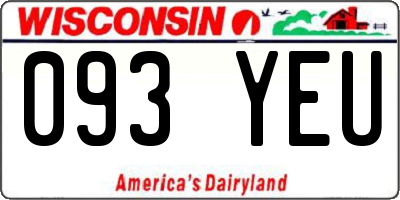 WI license plate 093YEU
