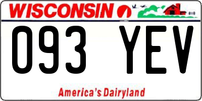 WI license plate 093YEV