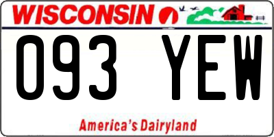 WI license plate 093YEW