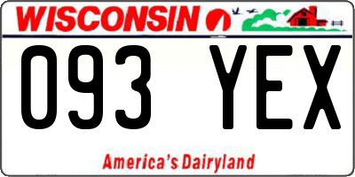 WI license plate 093YEX