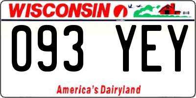 WI license plate 093YEY
