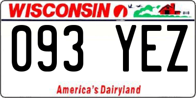 WI license plate 093YEZ