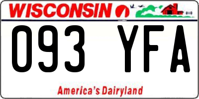 WI license plate 093YFA