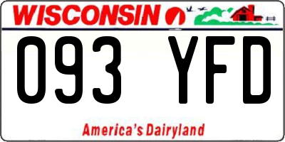 WI license plate 093YFD