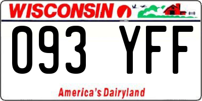 WI license plate 093YFF