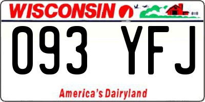 WI license plate 093YFJ
