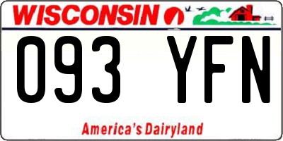 WI license plate 093YFN