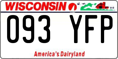WI license plate 093YFP