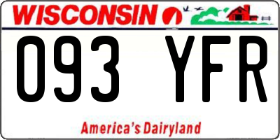 WI license plate 093YFR