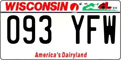WI license plate 093YFW