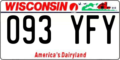 WI license plate 093YFY