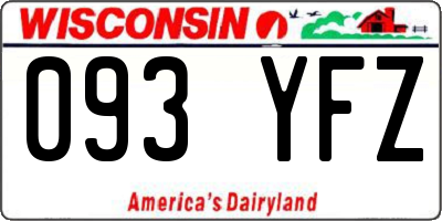 WI license plate 093YFZ