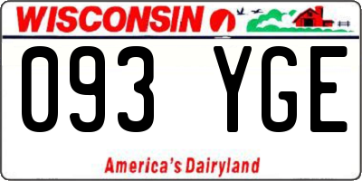 WI license plate 093YGE