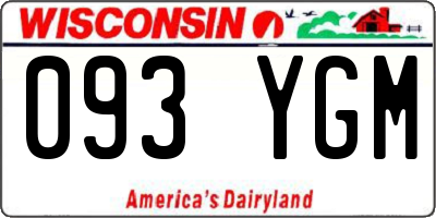 WI license plate 093YGM