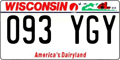 WI license plate 093YGY