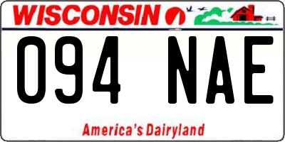 WI license plate 094NAE