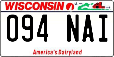 WI license plate 094NAI