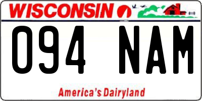 WI license plate 094NAM