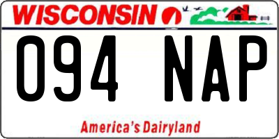WI license plate 094NAP