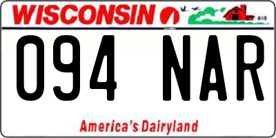 WI license plate 094NAR