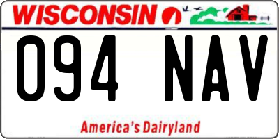 WI license plate 094NAV