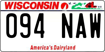 WI license plate 094NAW