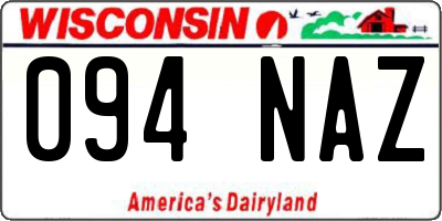 WI license plate 094NAZ