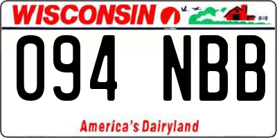 WI license plate 094NBB