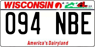 WI license plate 094NBE