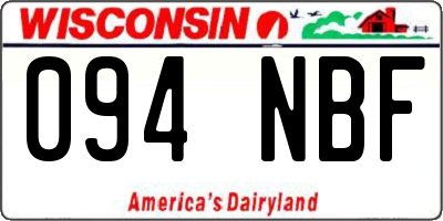 WI license plate 094NBF