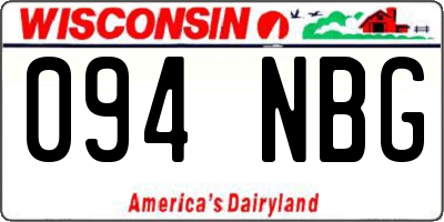 WI license plate 094NBG