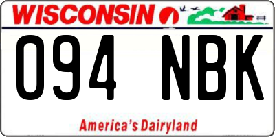 WI license plate 094NBK
