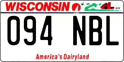 WI license plate 094NBL