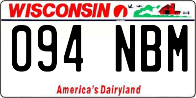 WI license plate 094NBM