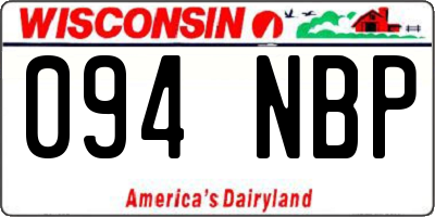 WI license plate 094NBP