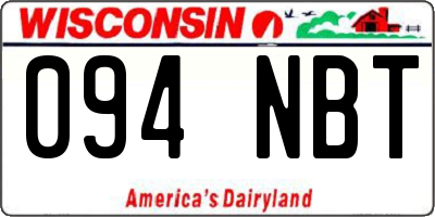 WI license plate 094NBT