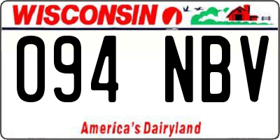 WI license plate 094NBV