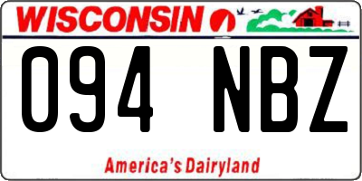 WI license plate 094NBZ