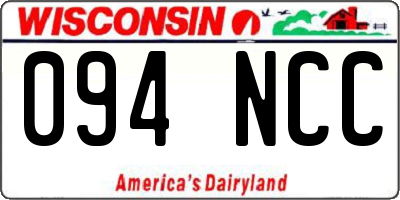 WI license plate 094NCC