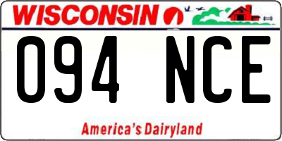WI license plate 094NCE
